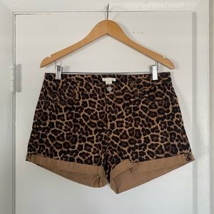 H&M Cheetah Print Jean Shorts